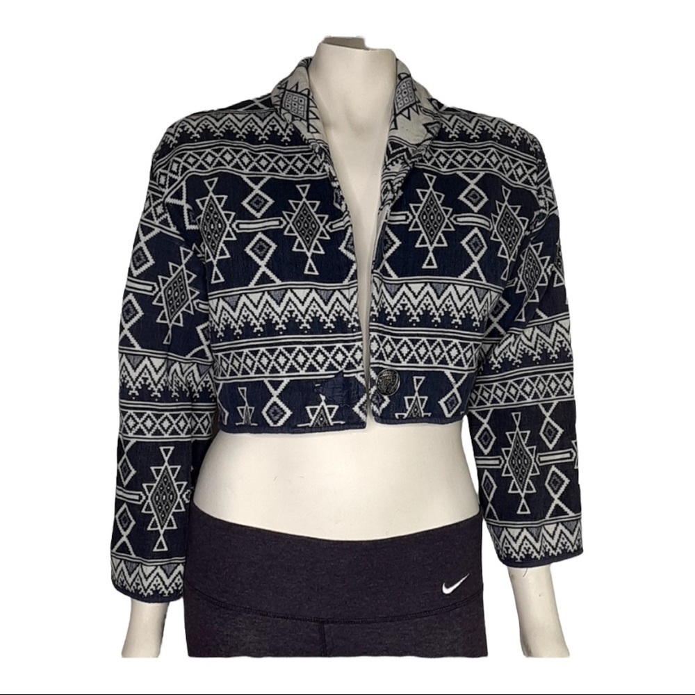 Flashback Aztec Cropped Blazer sz m